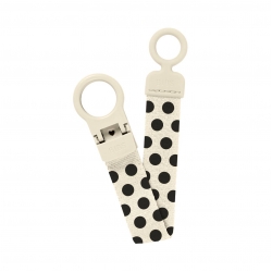 Держатель для пустушки BIBS Clip Loop Polka Ivory / Black