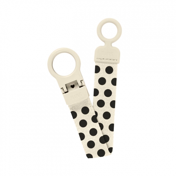 Держатель для пустушки BIBS Clip Loop Polka Ivory / Black