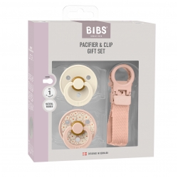 Подарочный набор пустышек и держателя BIBS Blush