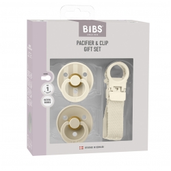 Подарунковий набір пустушок і тримача BIBS Ivory